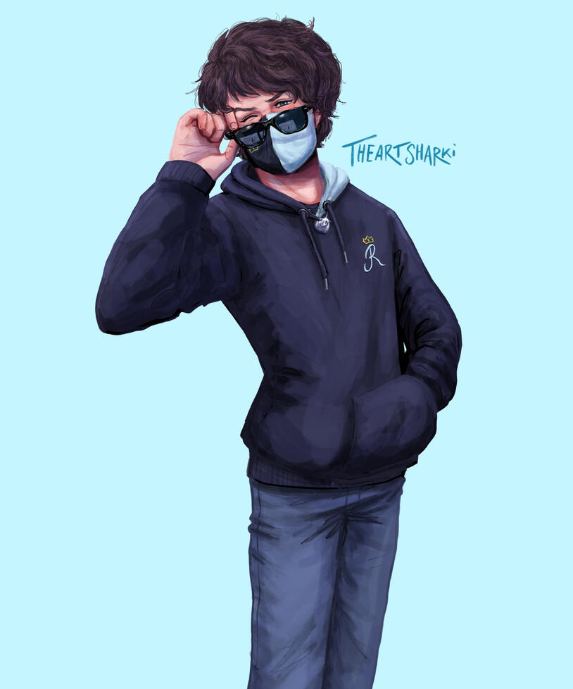 Art of Ranboo during his eye reveal for his social media banner